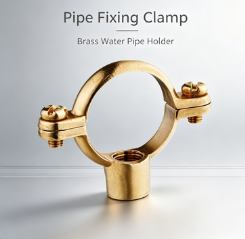 Brass Pipe Holder Clamp, Heavy Duty Brass Water Pipe Fixing Bracket, Split Type Pipe Support Clamp for Plumbing Pipeline Installation