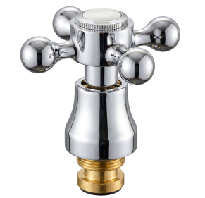 Brass Quarter-Turn Tap Valve with Cross Handle, Replacement Spindle for Water Taps
