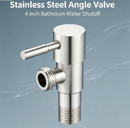 Premium Stainless Steel Angle Stop Valve, 1/2 Inch Thread Leak-Free Water Shut Off Valve for Toilet, Sink, Water Heater Bathroom Plumbing