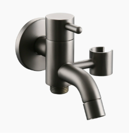 Solid Brass Single Cold Faucet, Multi-Use Tap for Washing Machine & Mop Sink with Spray Gun Angle Valve