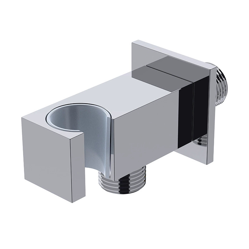 Solid Brass Square Angle Valve with Mounting Bracket, Hot & Cold Water Wall Outlet Stop Valve for Faucet