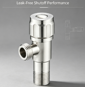Solid Stainless Steel Angle Stop Valve, 1/2 Inch Standard Thread Leak-Proof Water Shut Off Valve for Toilet, Sink, Water Heater & Washing Machine