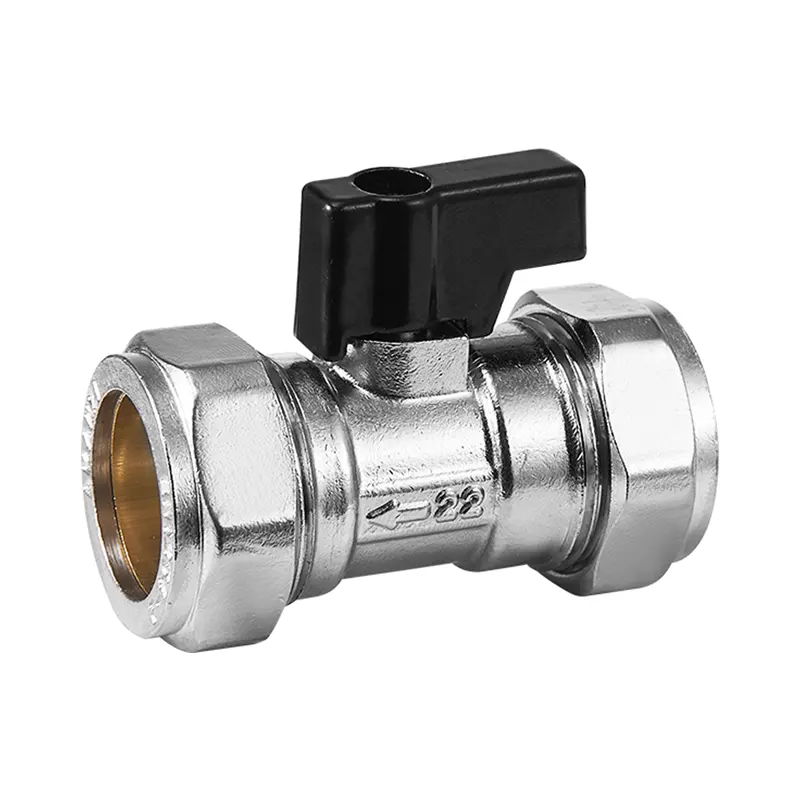 Thickened Brass Double Ferrule Straight-Through Ball Valve