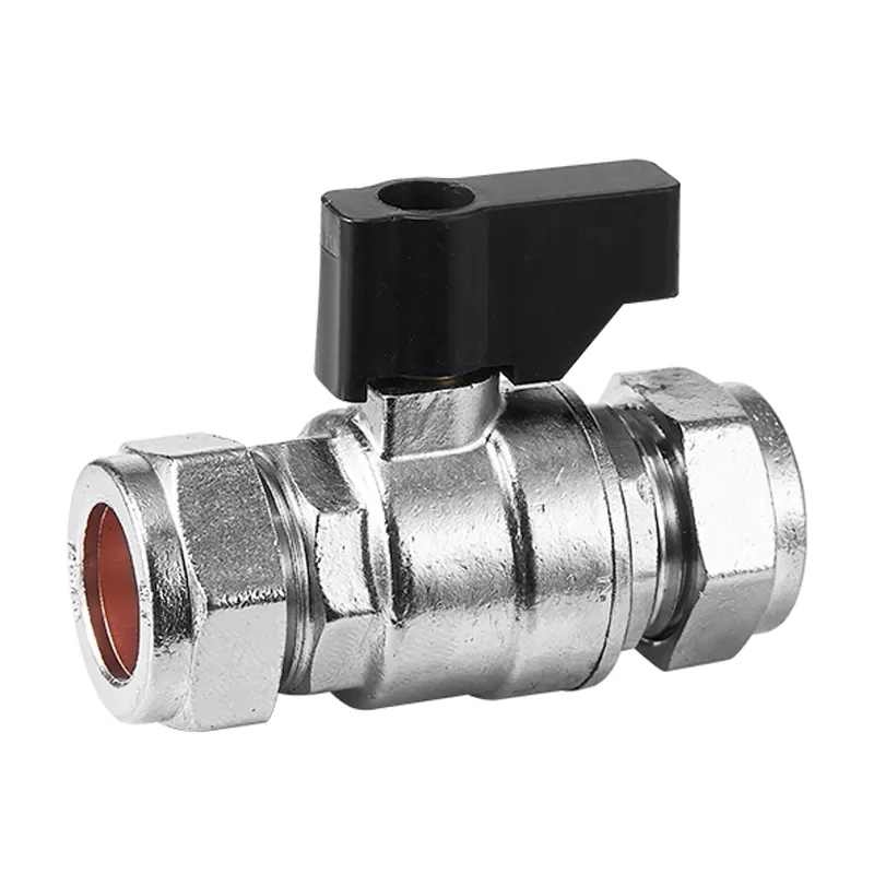 Thickened Double Ferrule Full Brass Straight Ball Valve