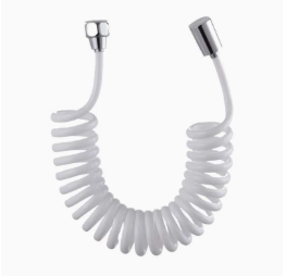 TPU Flexible Retractable Shower Hose 2.3m, Coiled Spring Tube for Bidet Sprayer
